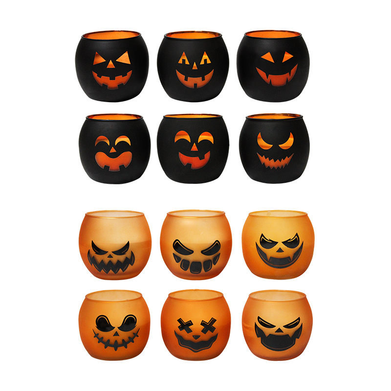 Orange pumpa spöke ansikte ljus